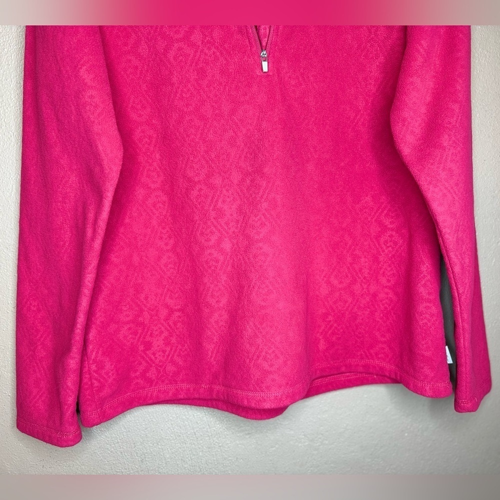 Eddie Bauer Women's Red Fleece Pullover 1/4 Zip Size Medium Loungewear Comfort - Picture 6 of 15